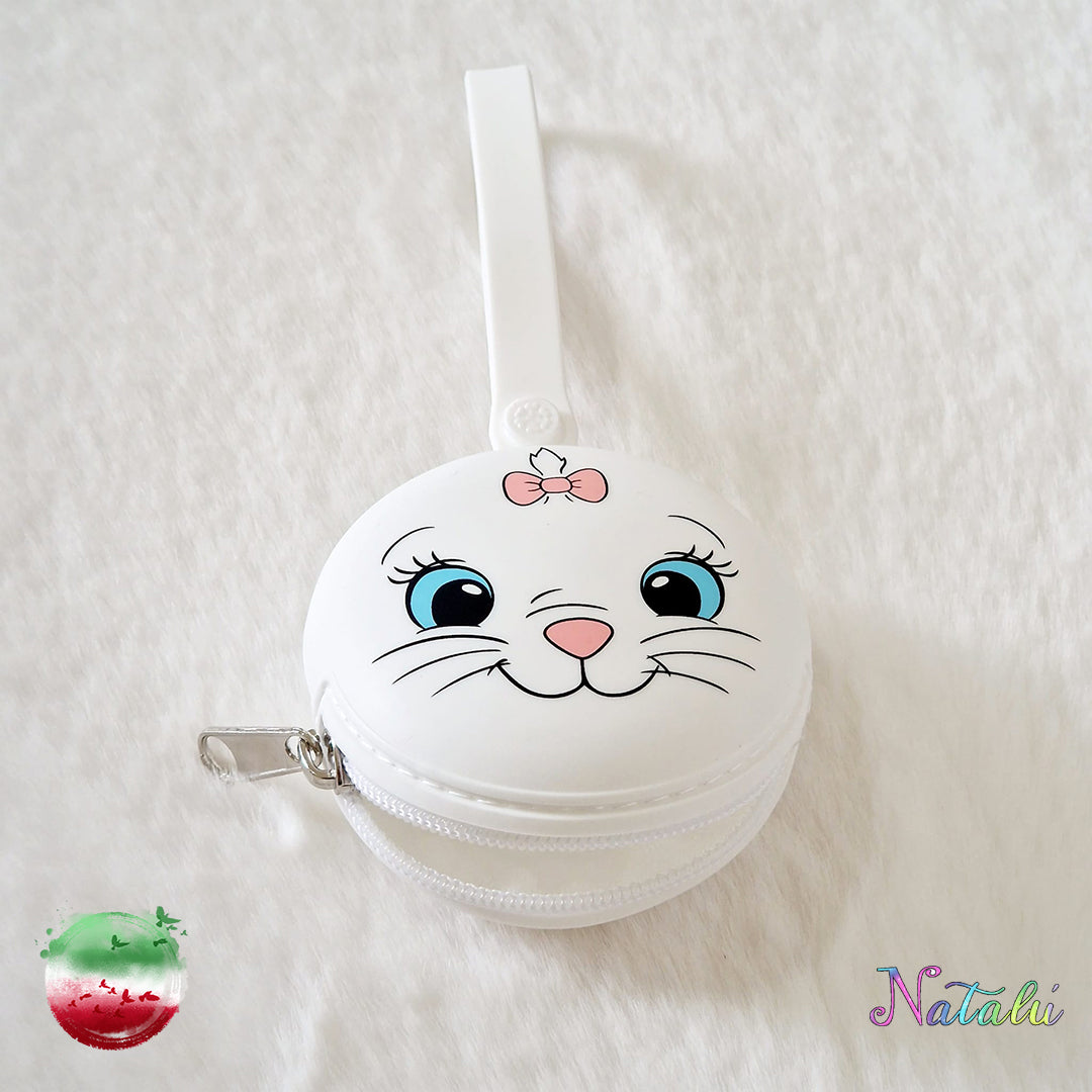 Étui à Sucette en Silicone Minou Rose