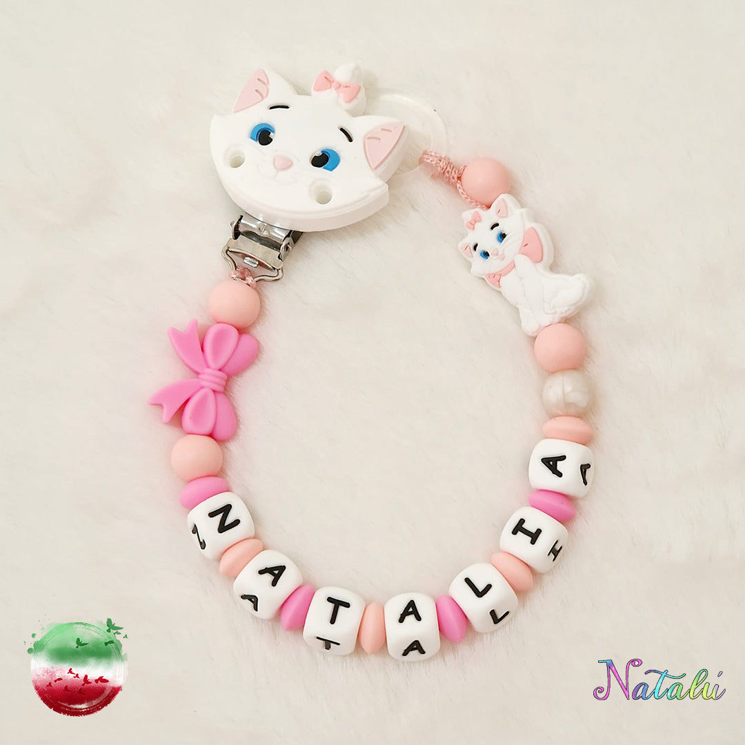 Rosa Minou personalisierte Schnullerkette