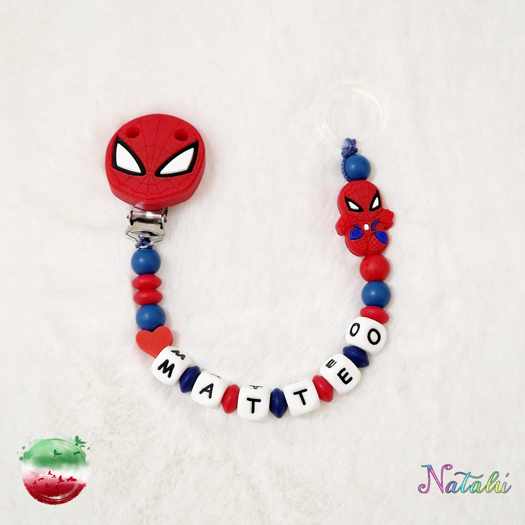 Personalisierte Spiderman-Schnullerkette