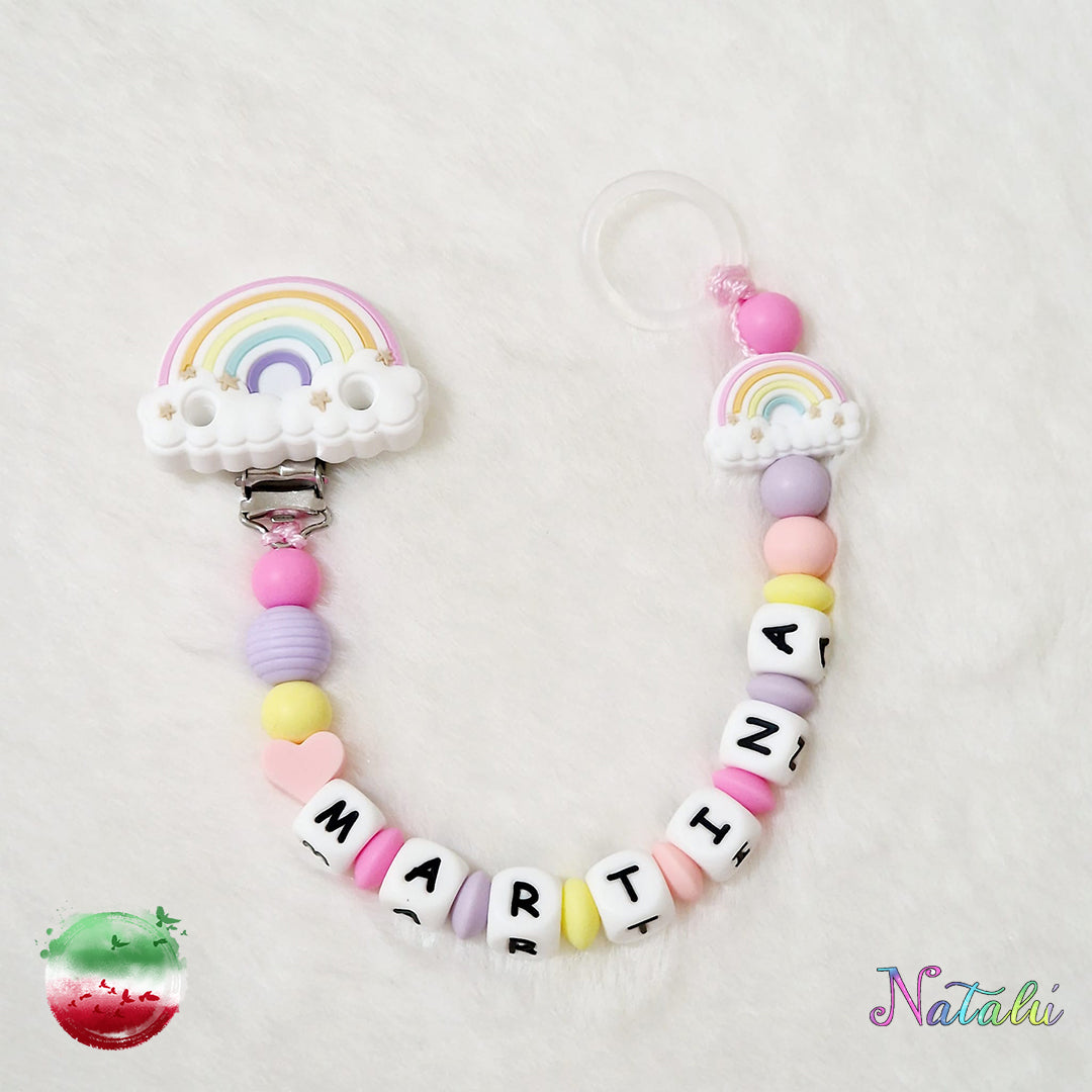 Chaîne de sucettes arc-en-ciel personnalisée