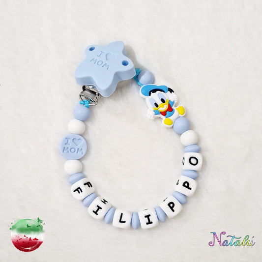 Personalized Blue Star Pacifier Chain