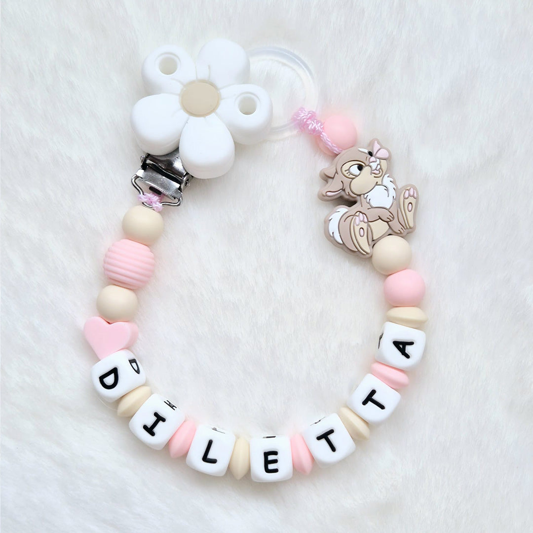 Personalized White Daisy Pacifier Chain