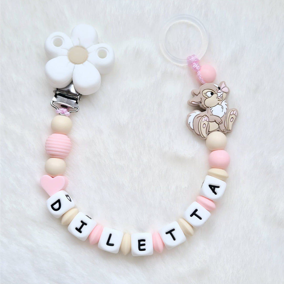 Personalized White Daisy Pacifier Chain