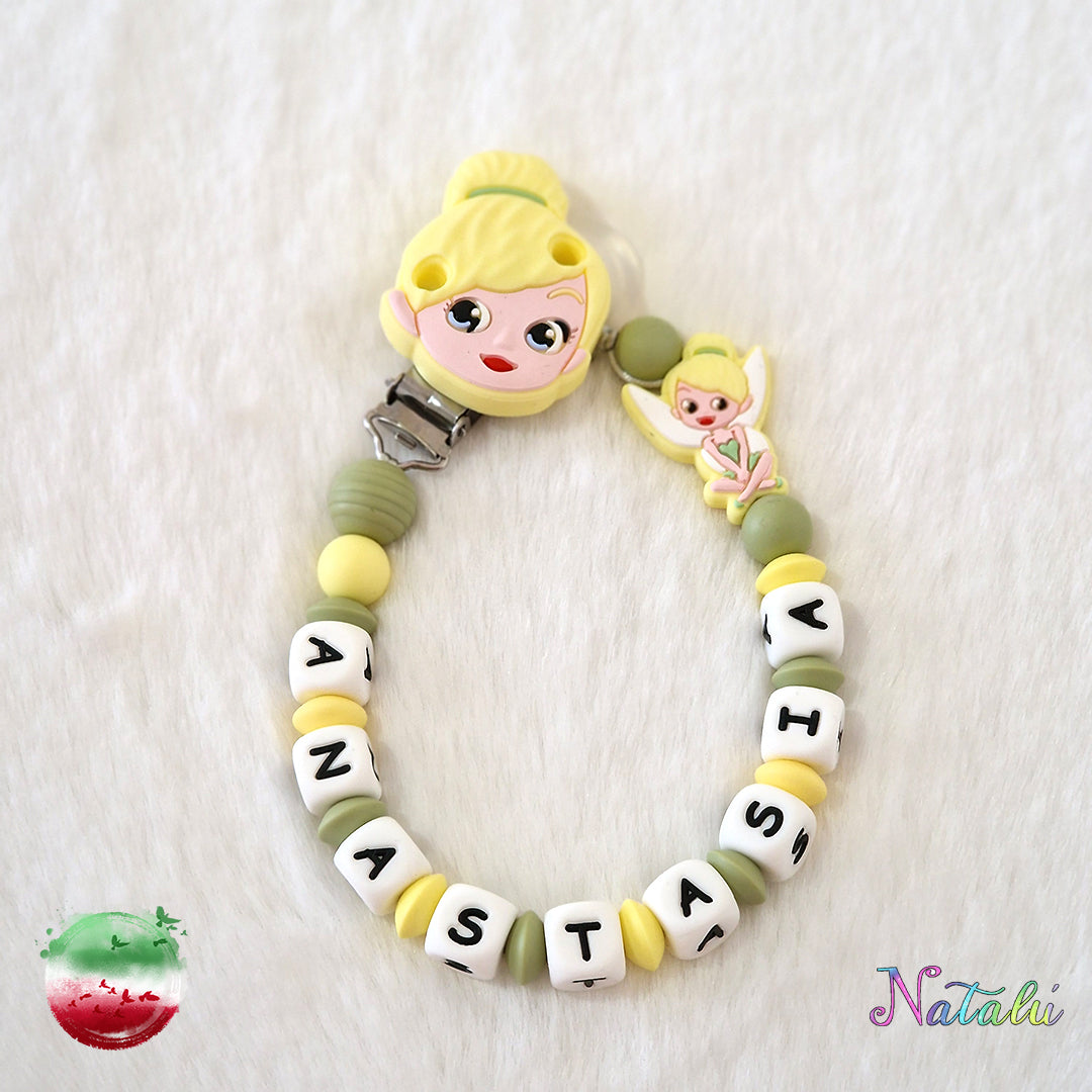 Personalisierte Tinker Bell Schnullerkette