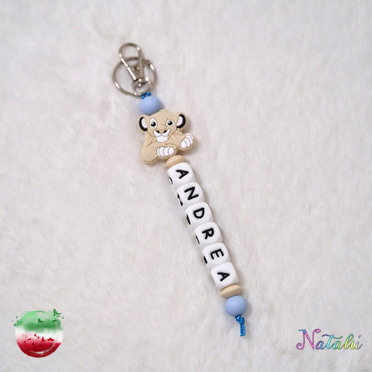 Portachiavi Personalizzato Simba Azzurro