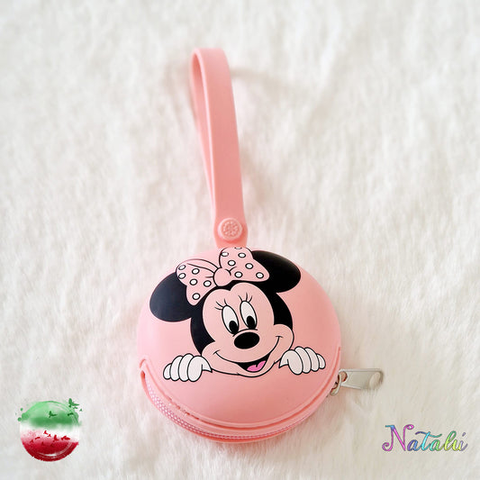 Étui à Sucette en Silicone Minnie Rose