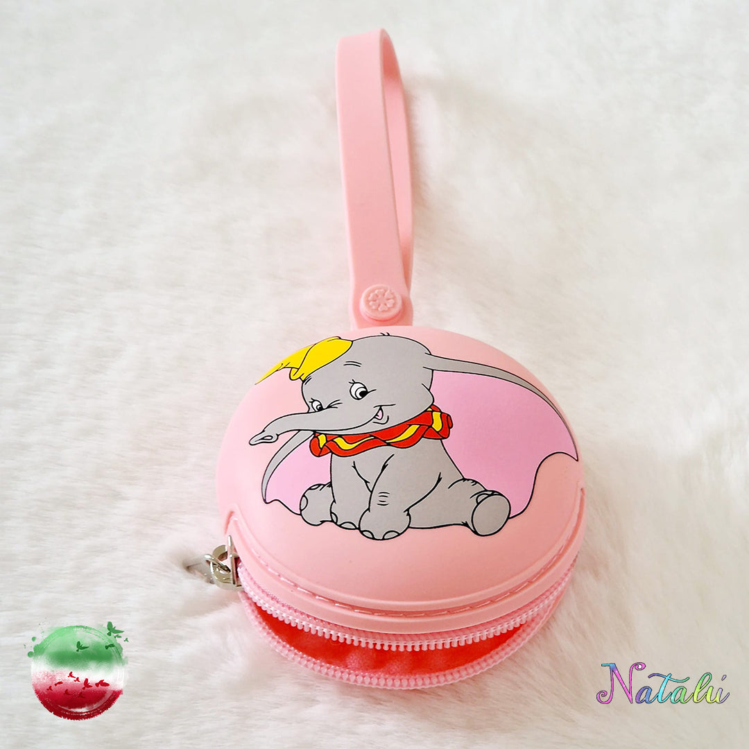 Pink Dumbo Silicone Pacifier Case