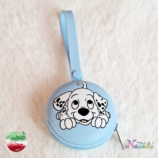 Silicone Pacifier Case Dalmatian Blue