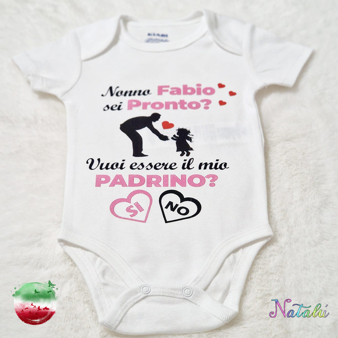 Body Bébé Personnalisé - Parrain Rose