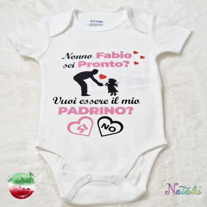 Personalized Baby Bodysuit - Pink Godfather