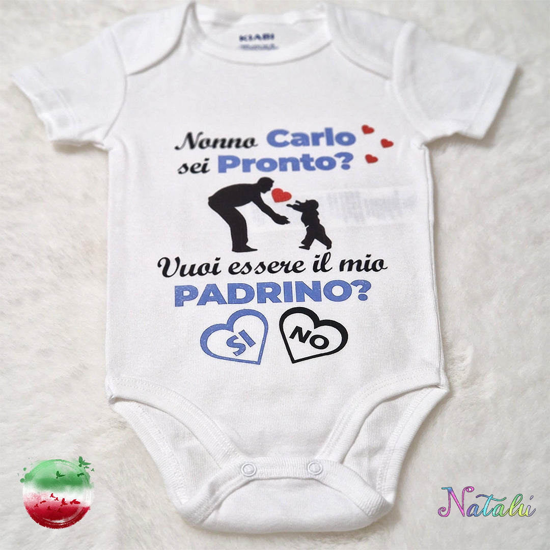 Personalized Baby Bodysuit - Blue Godfather