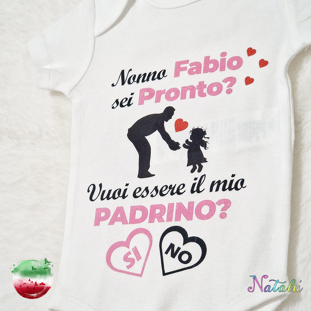 Personalized Baby Bodysuit - Pink Godfather