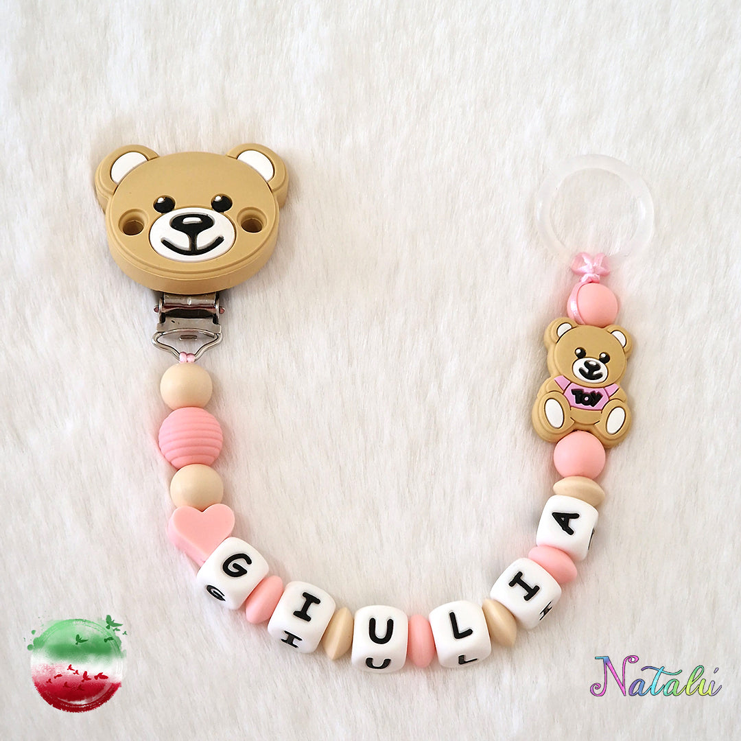 Personalized Moschino Pink Pacifier Chain