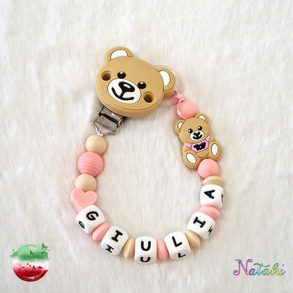 Personalized Moschino Pink Pacifier Chain