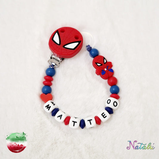 Personalized Spiderman Pacifier Chain