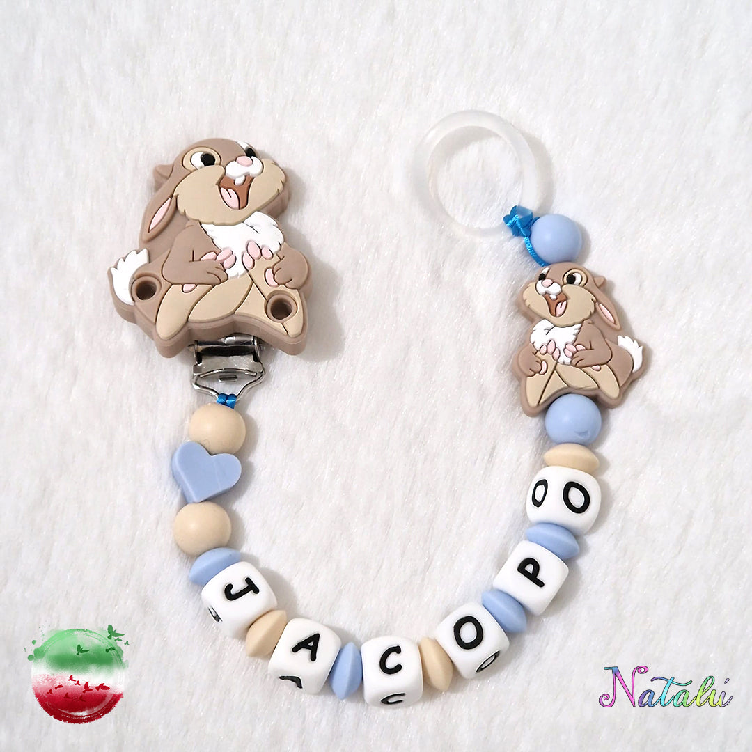 Personalized Pacifier Chain Drummer Cream