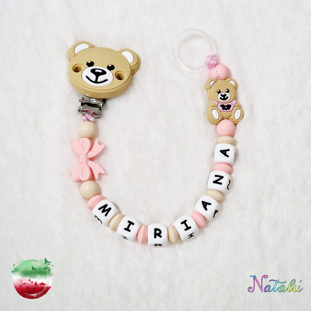 Personalized Moschino Pink Pacifier Chain