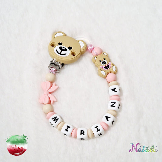 Personalized Moschino Pink Pacifier Chain