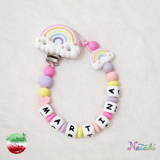 Personalized Rainbow Pacifier Chain