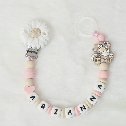 Personalized White Daisy Pacifier Chain
