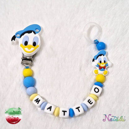 Personalisierte Donald Duck Schnullerkette