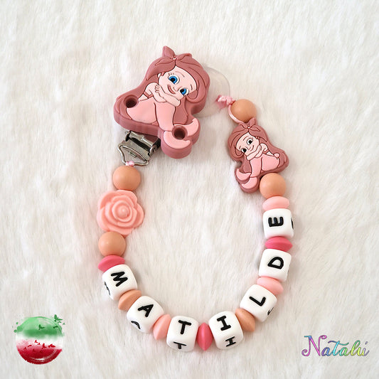 Personalized Pink Mermaid Pacifier Chain