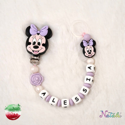 Catenella Portaciuccio Personalizzata Minnie Glicine