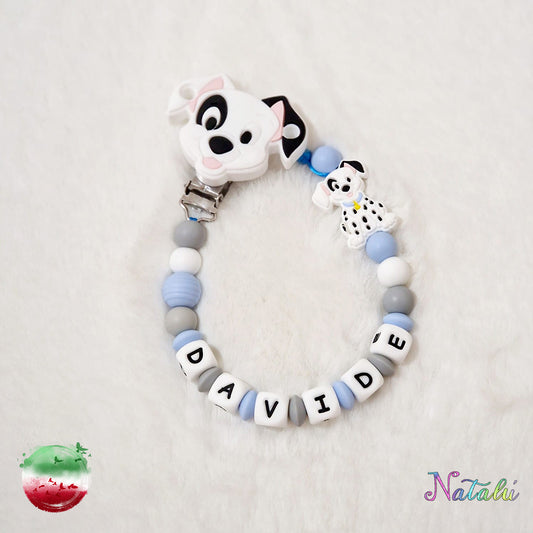 Personalized Dalmatian Pacifier Chain