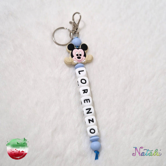 Personalized Mickey Mouse Baby Cream Keyring