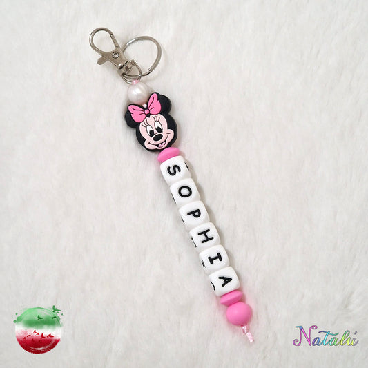 Personalized Minnie Keychain