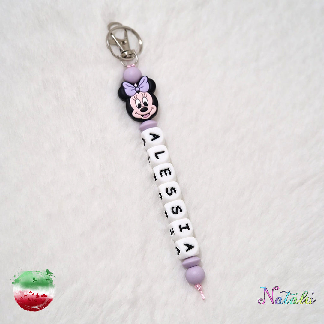 Personalized Minnie Wisteria Keyring