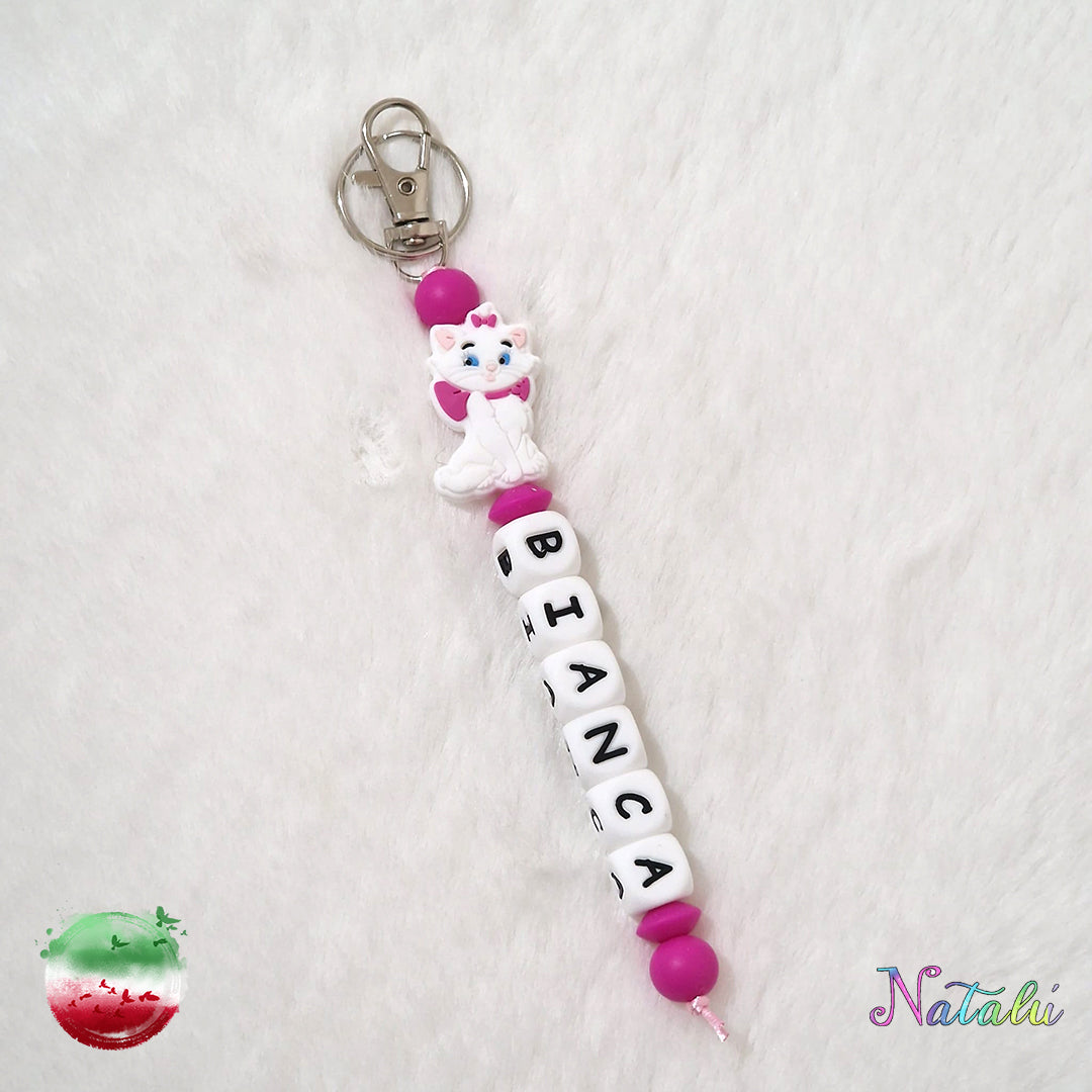 Personalized Keyring Minou Fuchsia