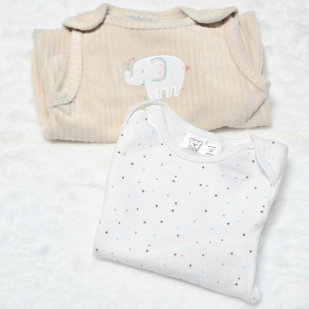 Completo Neonato Salopette Beige Elefantino