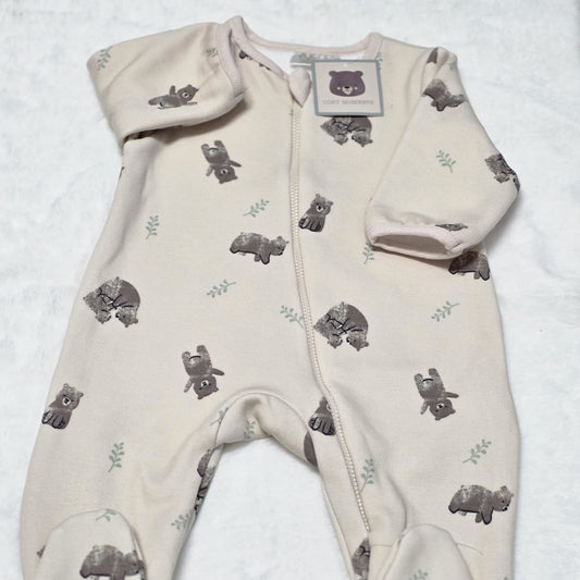 Tutina Neonato con Zip e Piedini